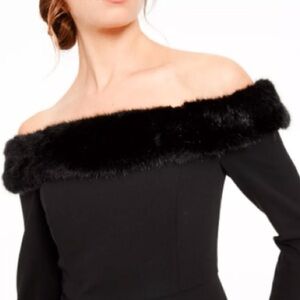 Calvin Klein off shoulder evening gown